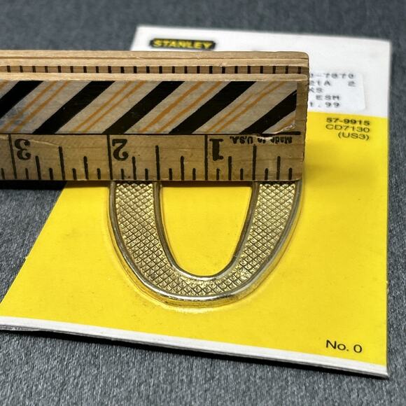 Vintage Stanley House Number ZERO 0 Brass Finish 4" Metal NOS Packaged Taiwan - Picture 6 of 8